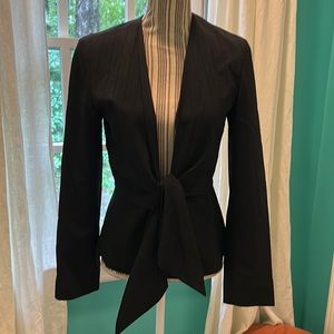 Max Mara Wool tone on tone black pinstripe suit